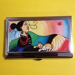Business Card Holder with Mirror